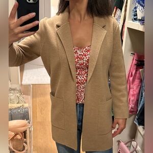 J. Crew Women's Tan Merino Wool Sweater Coat Blazer Size XXS